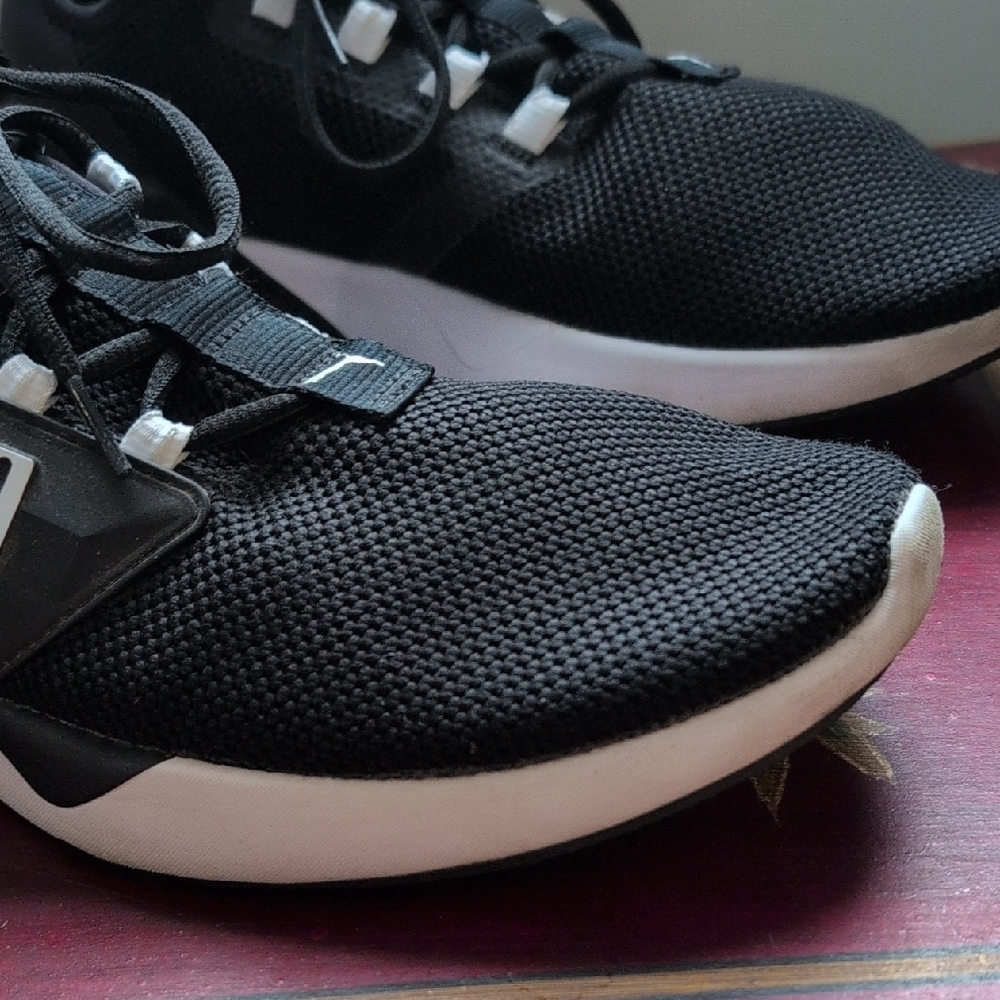 Puma Black and White Knit Runner Sneakers - Picture 3 of 6